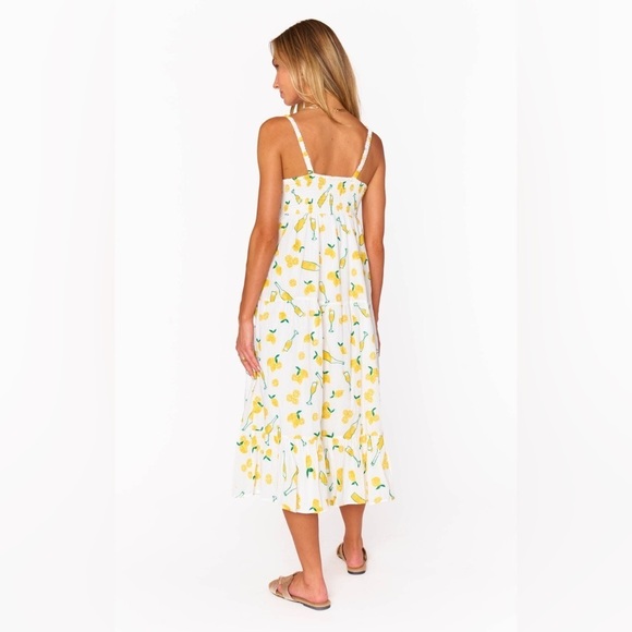 SHOW ME YOUR MUMU Summer Fling Midi Dress In Limoncello Embroidery - Picture 3 of 8